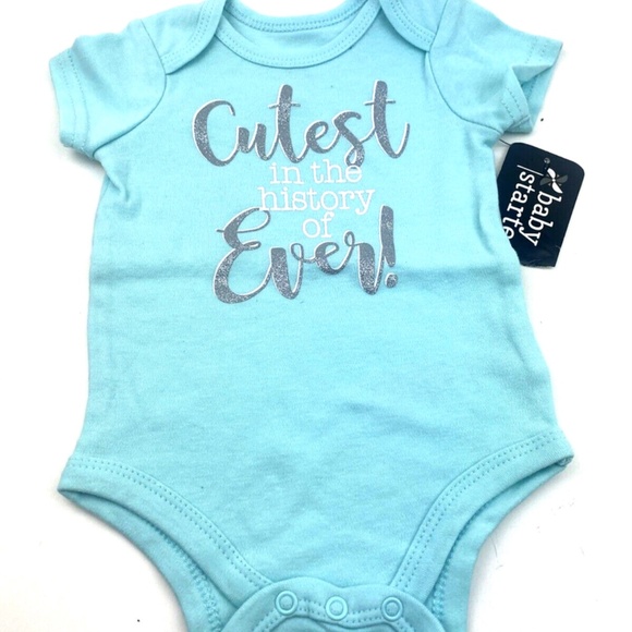 Baby Starters Bodysuit Size 6m Girls Cutest in History Glitter Snap Infants - Picture 4 of 8